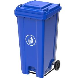 Trash Bin 240L With Step & Wheels Blue Color