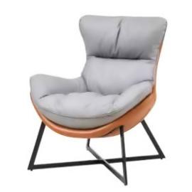 Relaxing Sofa 1 Seater Clothe Seat and Metal Base Orange Color