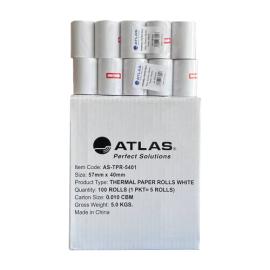 Atlas Thermal Paper Roll White 57mmx40mm Box 100 Roll