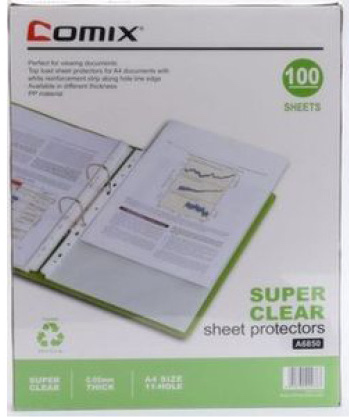 Comix Punch Sheet Protector 100Sheet/Packet