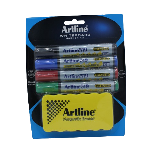 Artline Whiteboard Marker 519 Set 4pcs With Eraser 