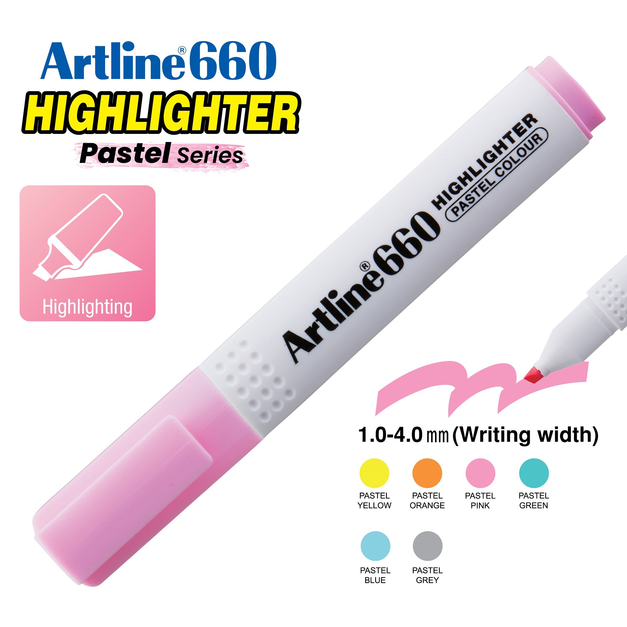 Artline Highlighter Phosphoric Bastel Model 660 Set of 6 Color 