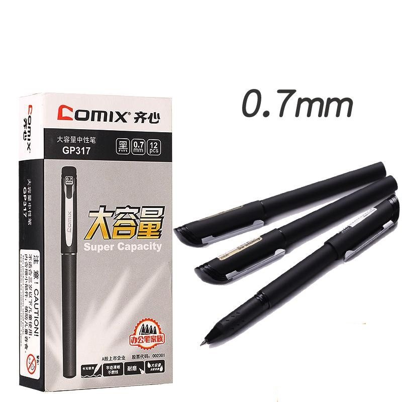 Comix Gel Pen 7mm Black PK 12pcs 