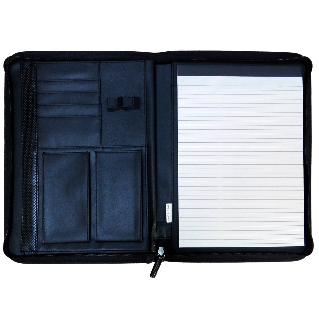 SAB Protofolio With Zipper and Note Pad BK/BL 