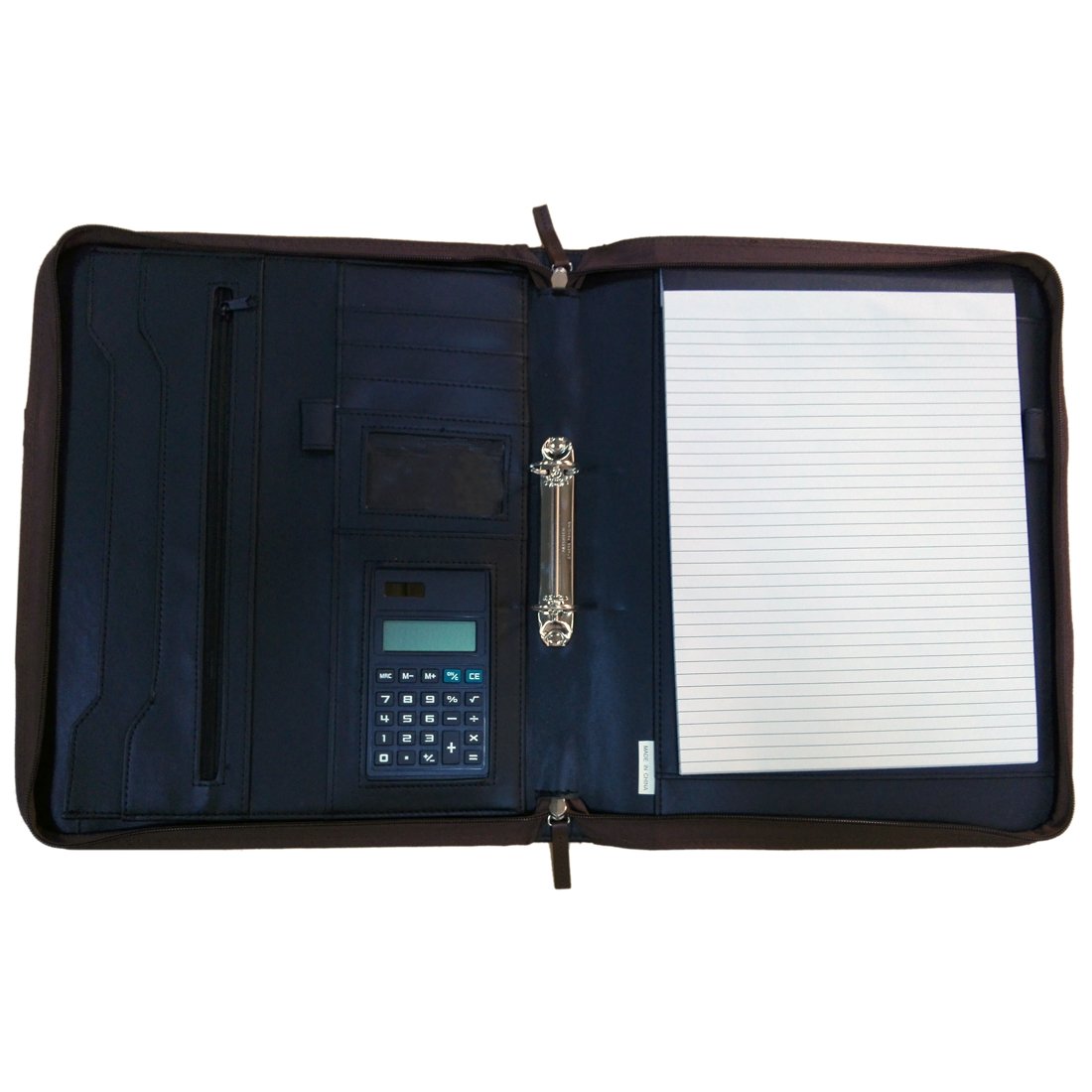 SAB Protofolio With Zipper and Book + Calculator Brown 