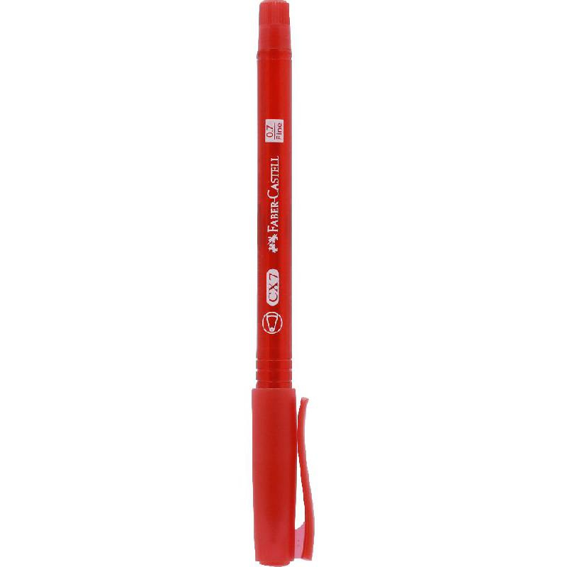 Faber Castell CX Dry Ink Pen Red Ink Color 0.7mm Ballpoint PK 10pcs