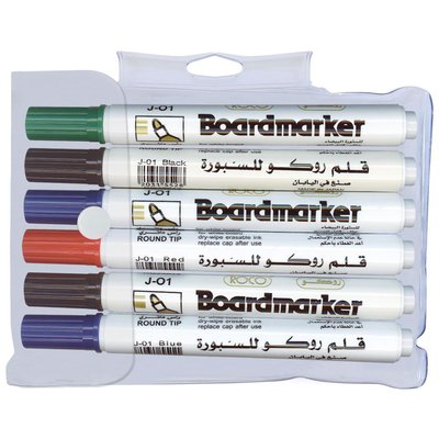 ROCO Whiteboard Marker 1.5-3mm Round Tip Black/Blue/Green/Red 