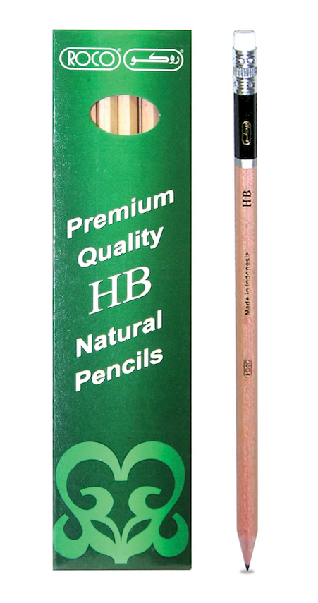Roco Premium Natural Pencil HB Medium 12Pcs 