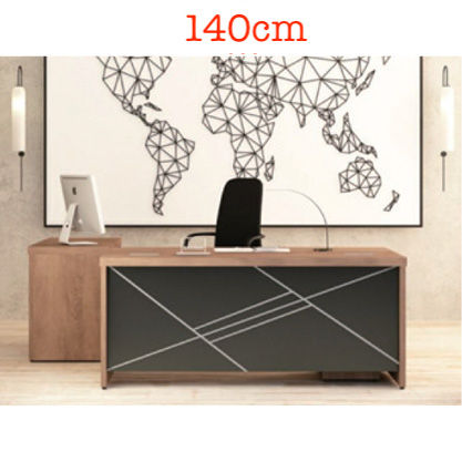 Modern Office Desk with Side Table 140cm 