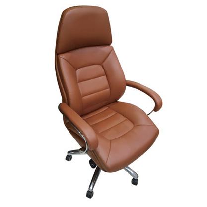 Office Chair High Back Leather With Chrome Base 