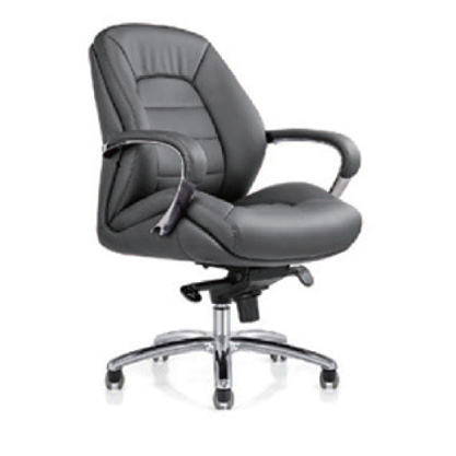Office Chair Low Back Leather With Chrome Base 