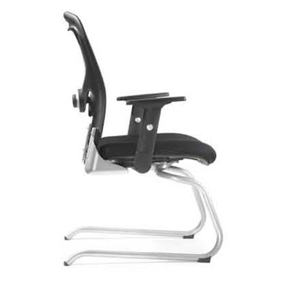 Medical Modern Chair Visitor Cloth Seat With Metal Base 