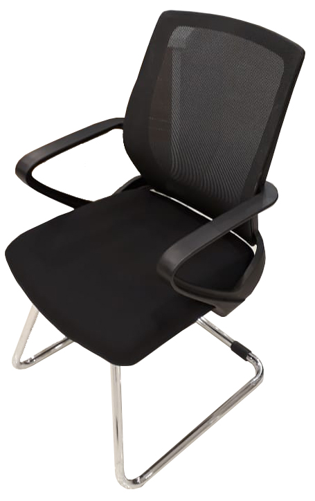 Medical Chair Visitor Cloth Seat With Chrome Base 