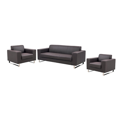 Sofa Set Leather With Chrome 3+1+1 