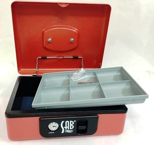 SAB Cash Box Red Color Size 197x154x80mm 