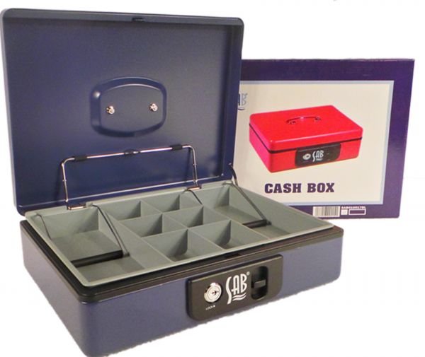 SAB Cash Box Blue Color Size 300x230x85mm 