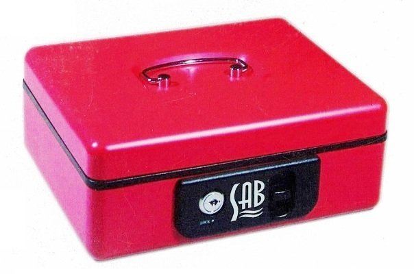 SAB Cash Box Red Color Size 300x230x85mm 