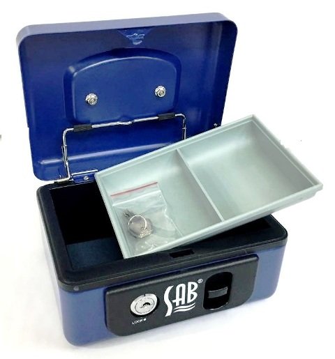 SAB Cash Box Blue Color Size 165x125x80mm 