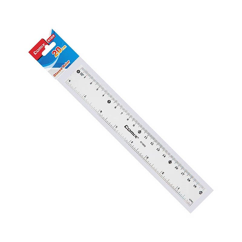 Comix Plastic Ruler Clear 20cm 