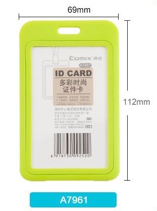 Comix ID Card Holder Colored Vertical PK 10pcs