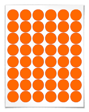 Multi Purpose Sticky Labels LR20 (20mm) Orange 3 Sheet 