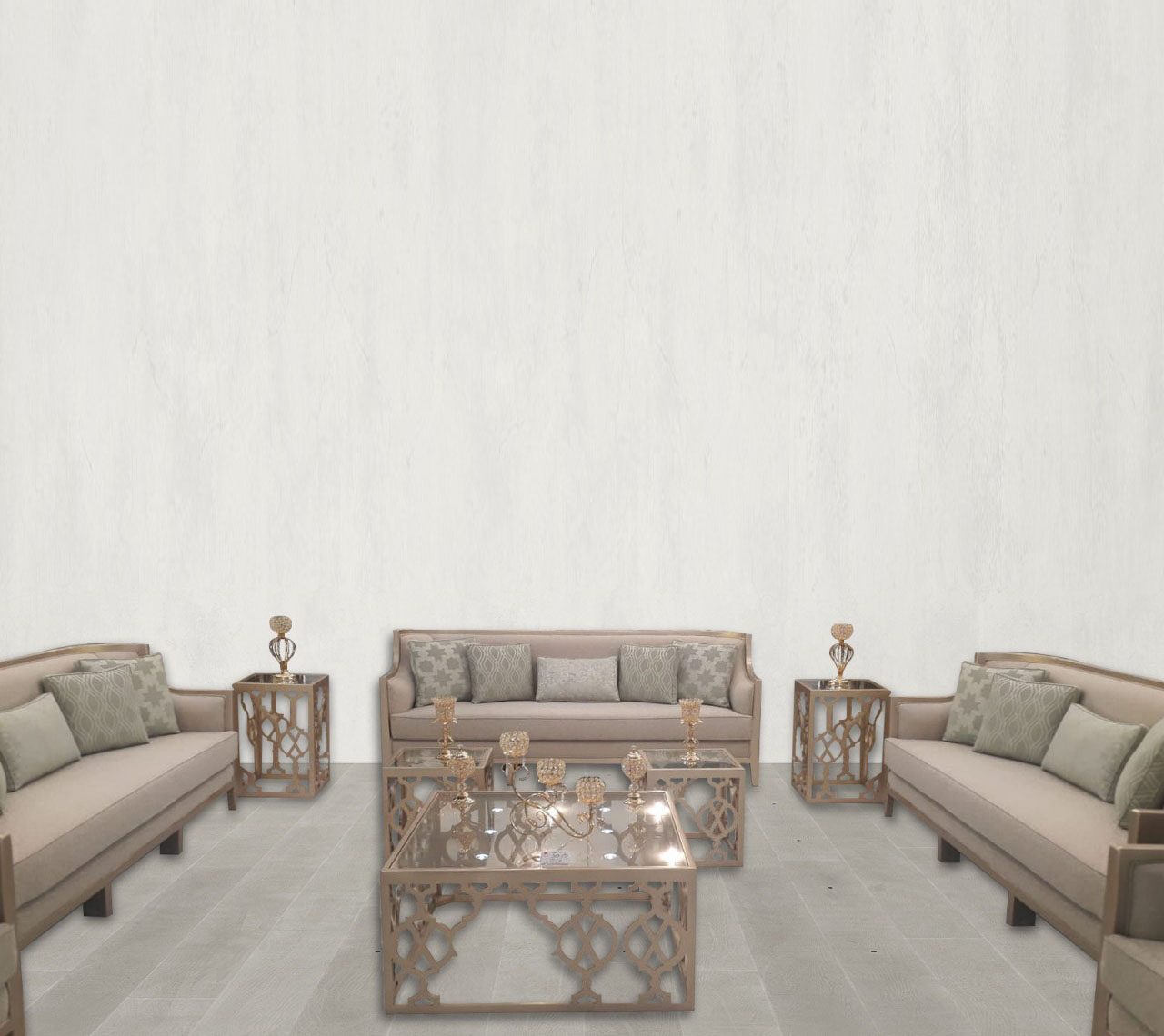 LORD Sofa Set Cloth Material 3+3+3+1+1 With Tea Tables Set 5pcs 