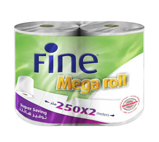 Fine Tissue Mega Roll 250m 2pcs 