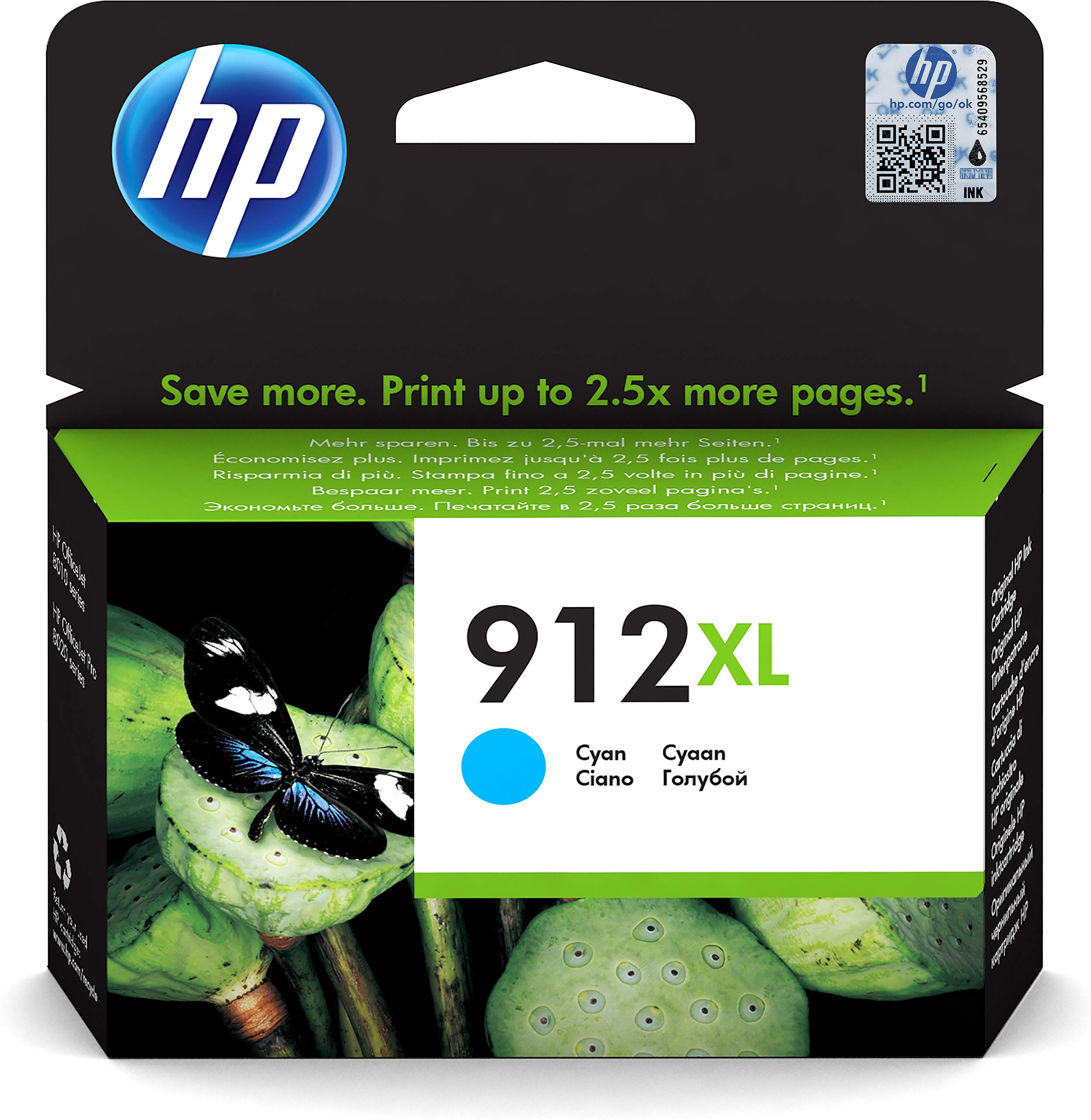 HP 912XL High Yield Cyan Original Ink Cartridge - 3YL81AE