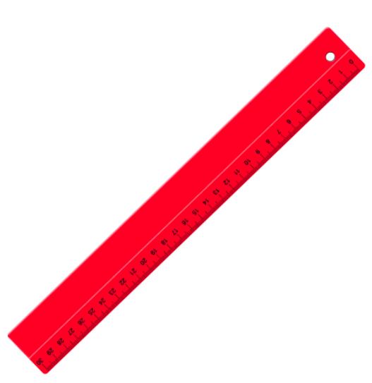 M+R Ruler Plastic 30cm Red Color  