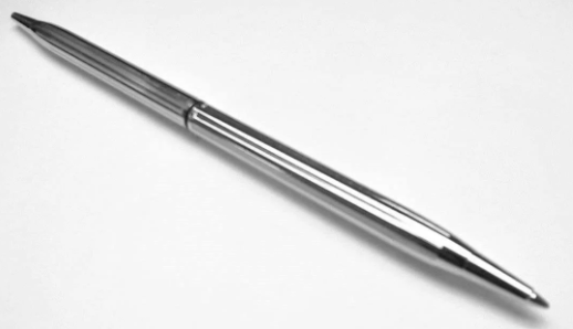 Chrome Silver Narrow Ball Pen For Desk Set 