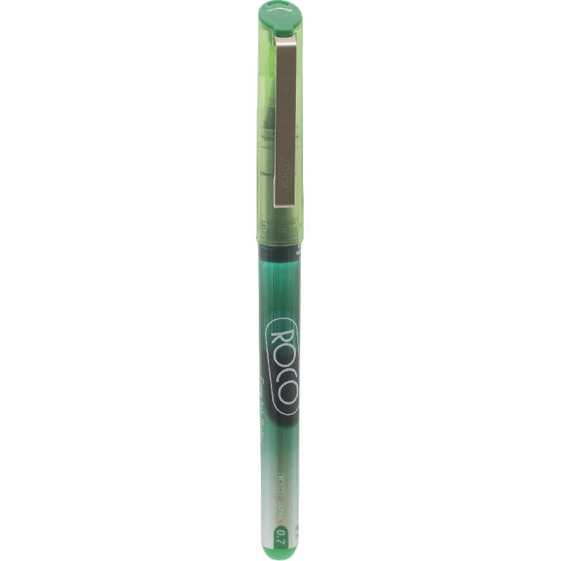 Roco Liquid Ink Pen Green  0.7mm Cone Tip PK 12pcs
