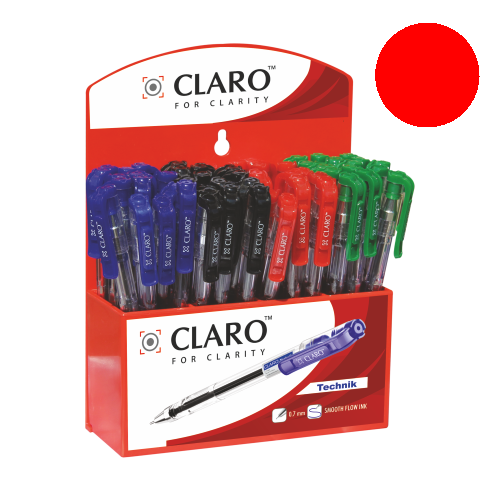 Claro Technik Ball Pen Red Ink 50pcs  