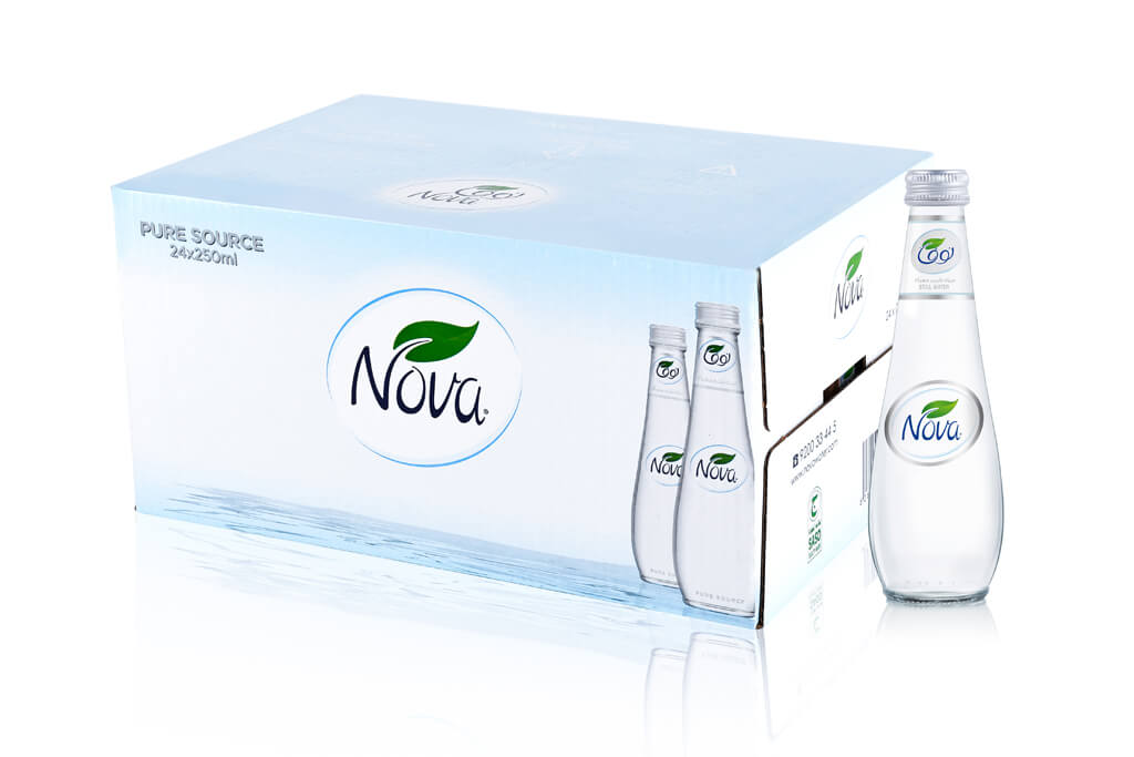 Nova Drinking Water 250ml Glass Bottle Box 24pcs 