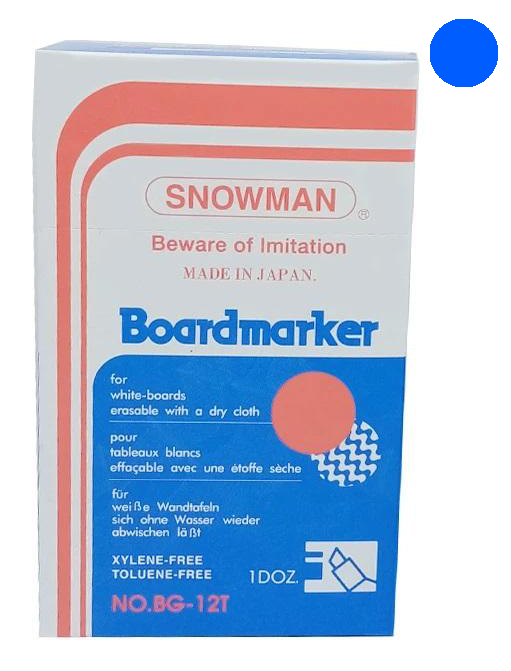 Snowman Board Marker Chisel Blue PK 12pcs