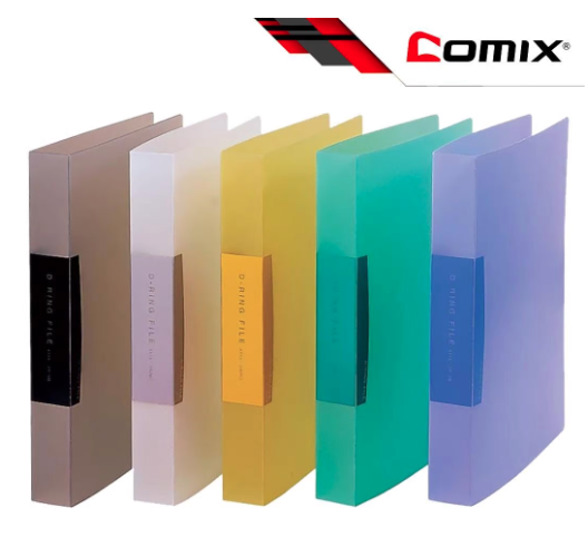 Comix Binder 2D Ring 25mm A118 A4 Transparent Colored Cover 