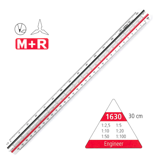 M+R Scale Ruler 30cm Model 1630 Engineer  