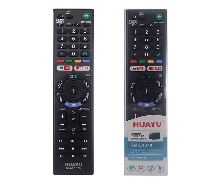 HUAYU RM-L1370 Remote Control For Sony LED TV with YouTube/Netflix Buttons  