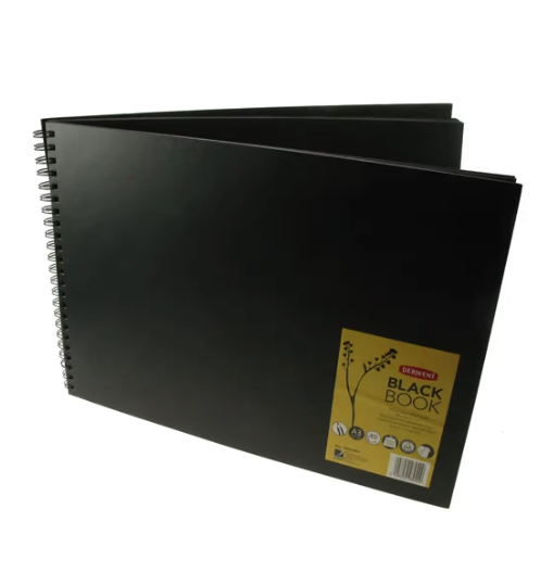 Drawing Book Black Wired 200gr 40 Sheet A3  
