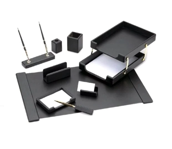 Desk Set 9pcs Black Color 