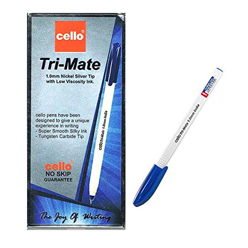 Cello Tri-Mate Ball Pen Blue 1.0mm PK 10pcs 