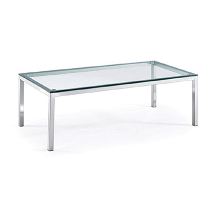 Tea Table Glass With Stenless Steel Size 120x60x45cm 