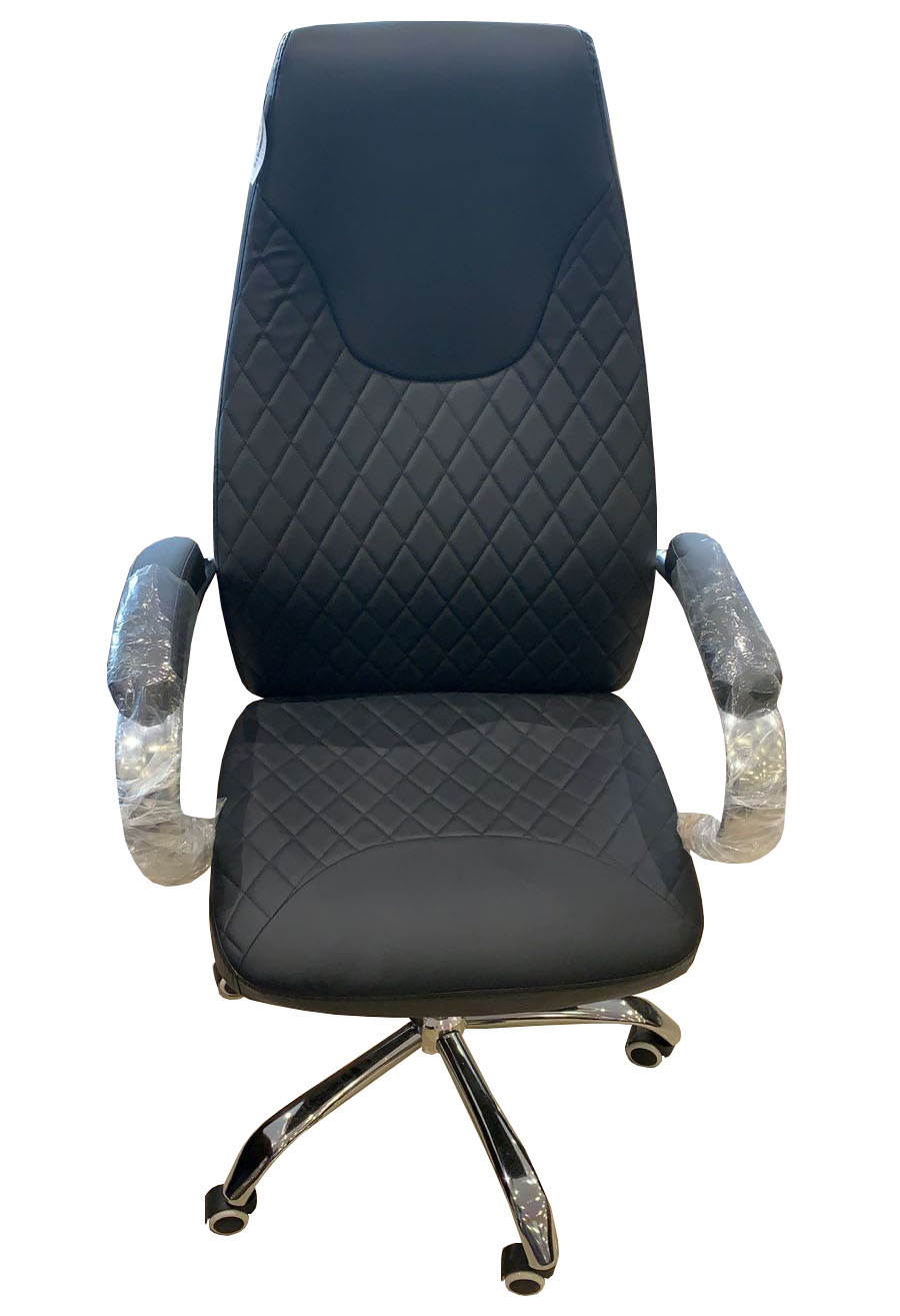 Low Back Chair Leather Black Color 