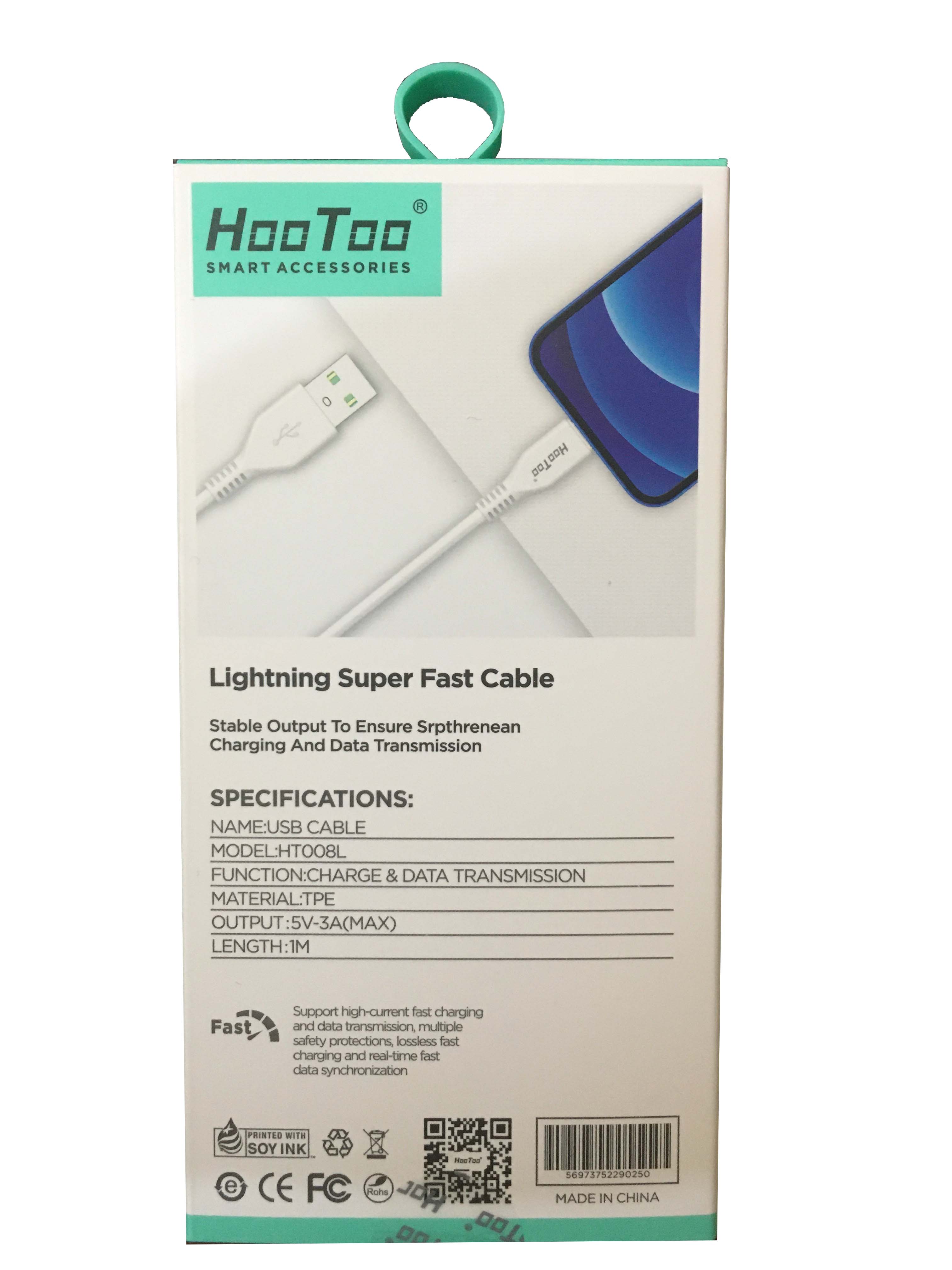 HooToo Lightning Super Fast Cable 3A / 1M  