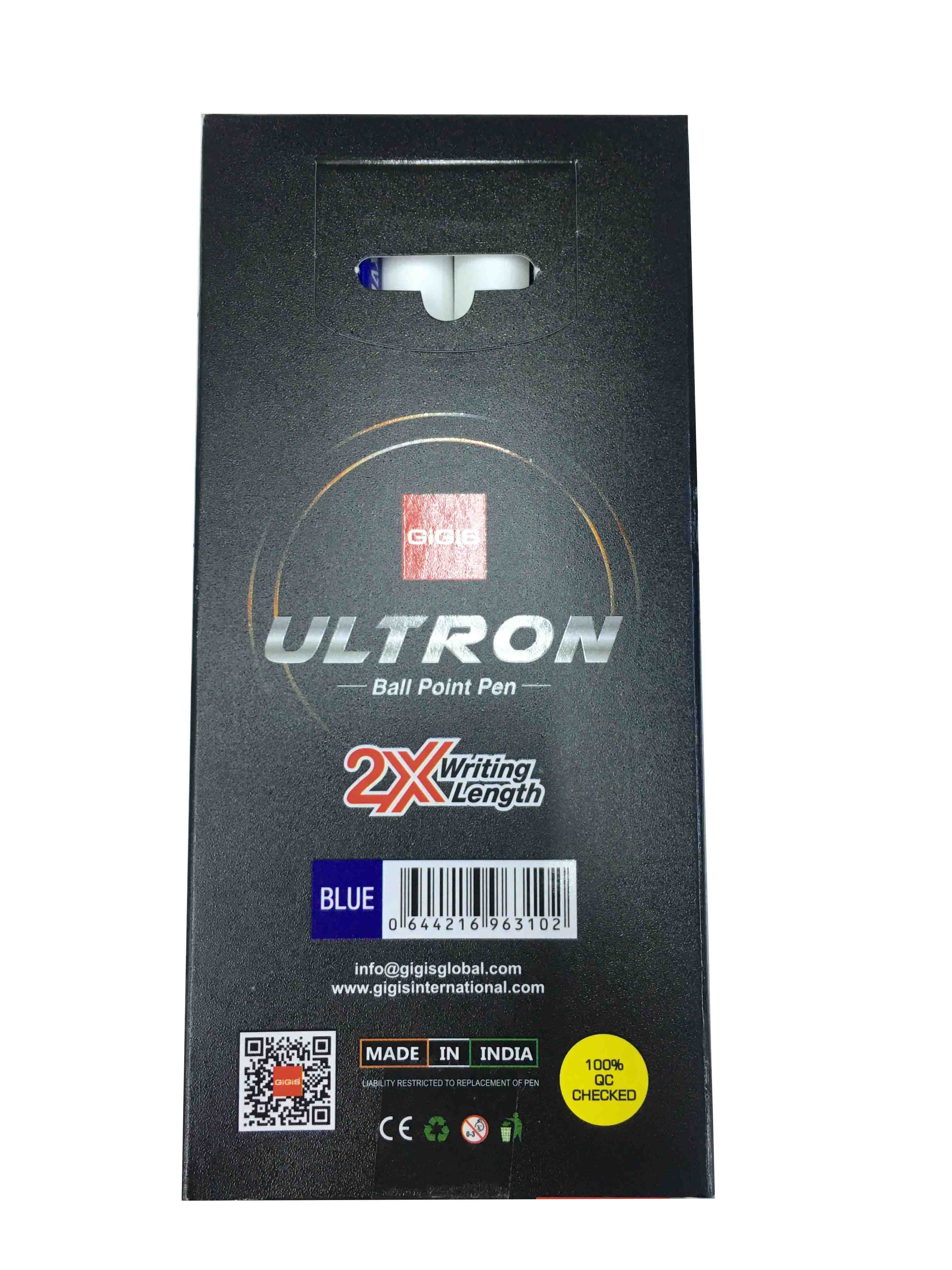 Unimax Pen Gigis Ultron 2x Blue 0.7mm PK 12pcs  