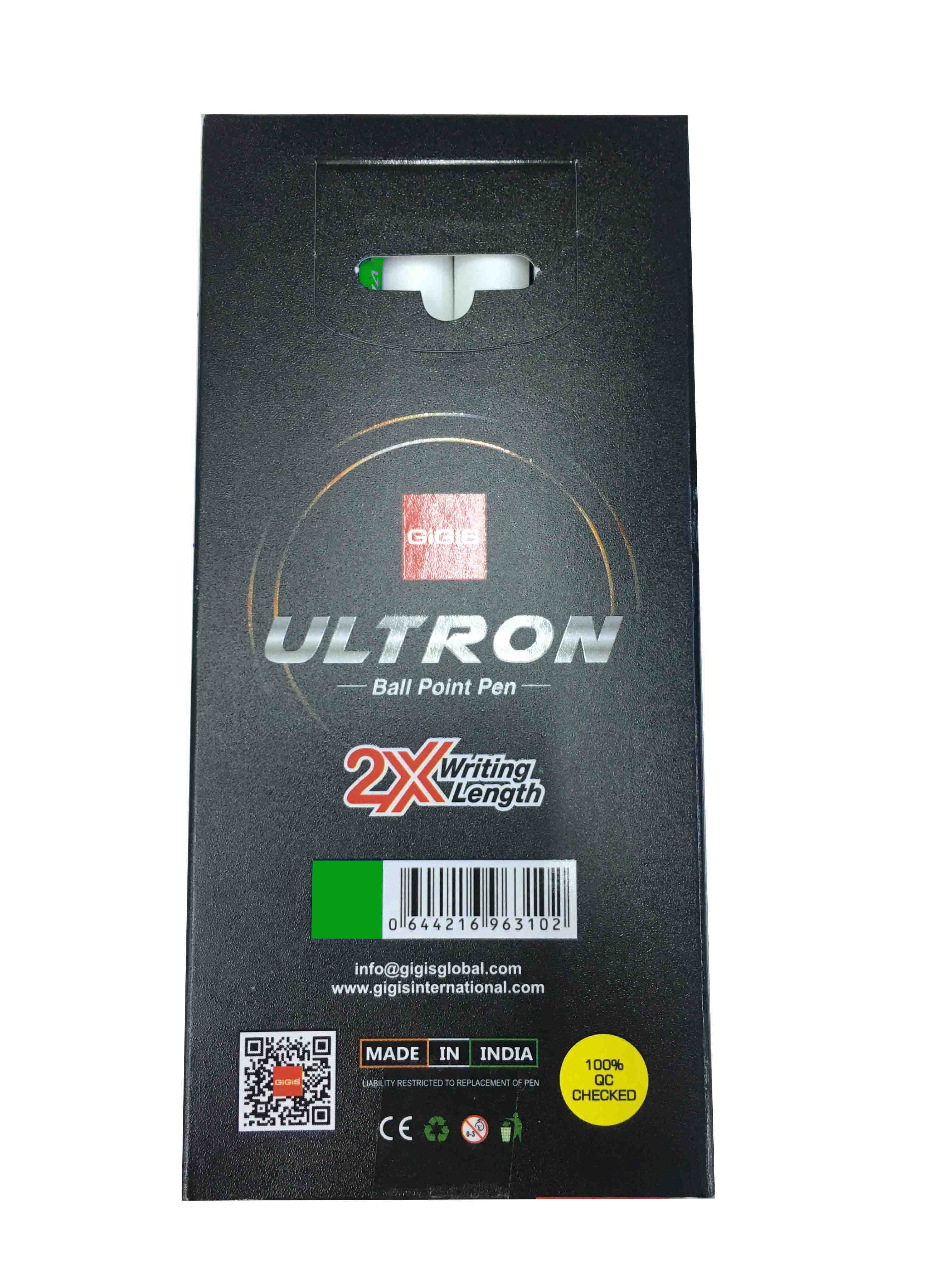 Unimax Pen Gigis Ultron 2x Green 0.7mm PK 12pcs  