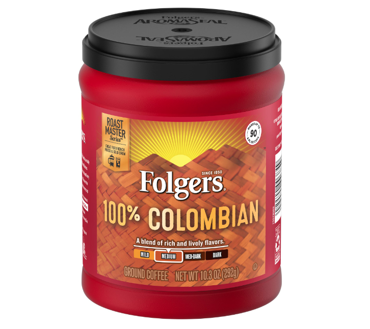 Folgers Roasted Coffee Medium Colombian 292gr  