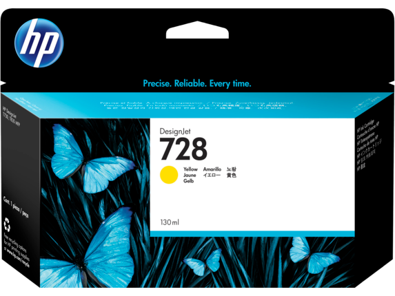 HP Designjet ink Cartridge 728 Yellow F9J57A 130ml