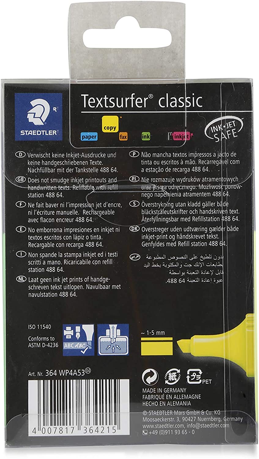 Staedtler Highlighter Textsurfer Classic Wallet Of 4pcs  
