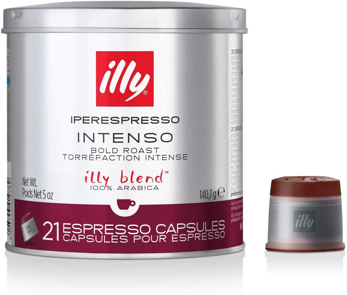 illy Blend Intenso Bold Roast Torrefaction Instense 100% Arabica 21 Espresso Capsules 5oz - 140.7gr  