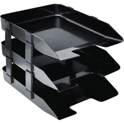 Acto Document Tray 3 Layer Black Color 